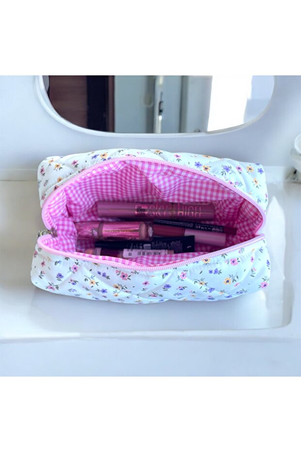 Kapitone Makyaj çantası - 6