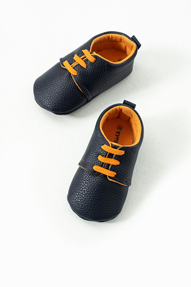 Anti-Slip Sole Cotton Lining First Step Rubber Laced Baby Boy Booties