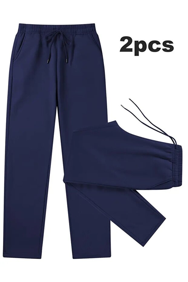 Navy Blue Wide Cut Baggy Oversize Fit Comfortable Fabric Sweatpants Shah Fashion