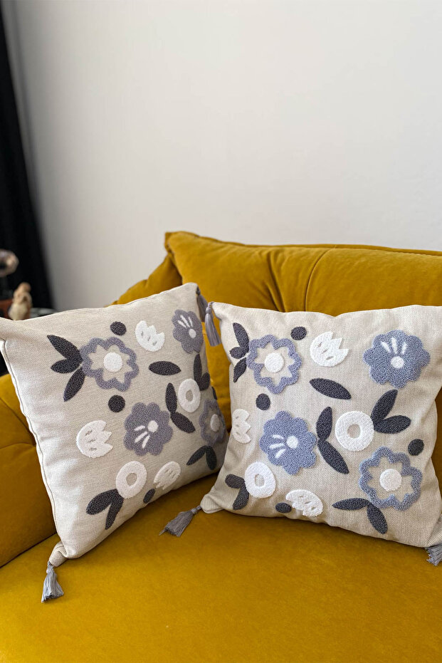 Set 2 huse pentru perne, brodate punch - 1
