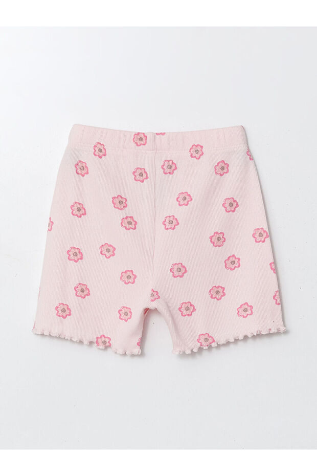 Pembe Bisiklet Yaka Kız Bebek Şortlu Pijama Takımı - 7