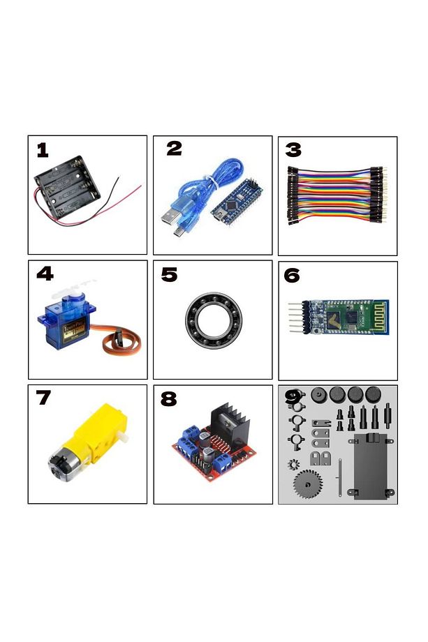 Arduino Bluetooth Robot Araba Kiti - Full Set - 8