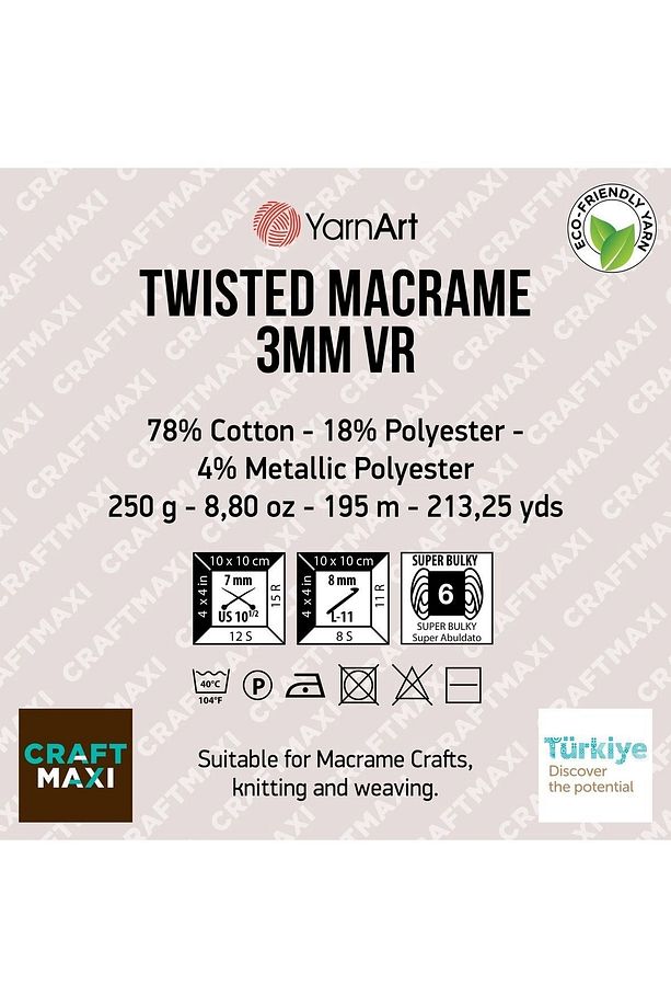 Twısted Macrame 3 Mm Vr - Makrome El Örgü Ebruli-919 - 2