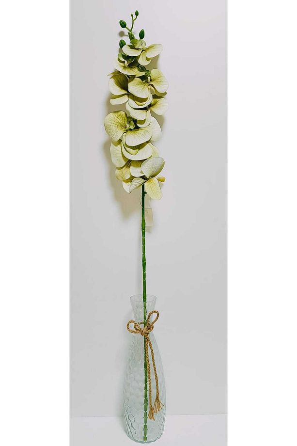 Yapay Dal Baskılı Islak Doku Orkide Çiçeği 88 Cm Haki- Yeşil - 3
