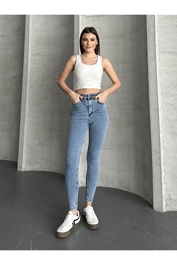 بنطال جينز نسائي أسود ضيق بأرجل ضيقة لا يبهت - 7