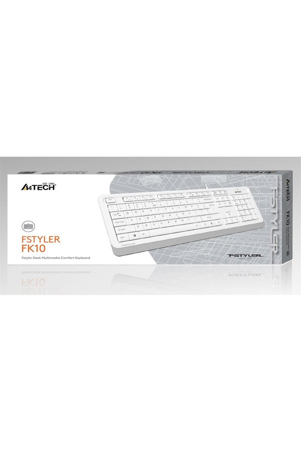 A4 tech fk10 q usb fsytyler white tr fn-mmedia keyboard