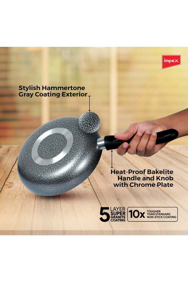7pcs Cookware Set,5 Layer Granite Coating,Frypan 24cm, Saucepan withlid 24cm,Milkpan withlid 18cm - 7