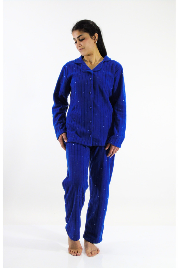 Front Buttoned Polar Pajama Set - 1