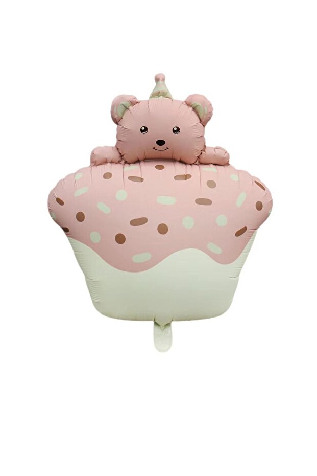 Pink Retro Pastel Cake Foil Balloon - 52.5-72.5 cm