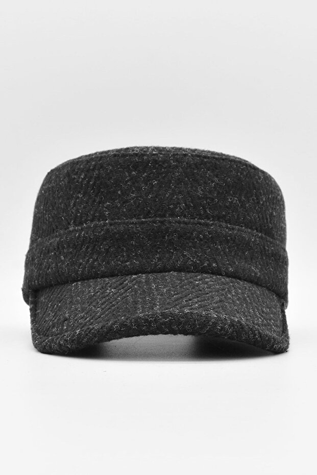 Men's Herringbone Patterned Wool Castro Hat - 2