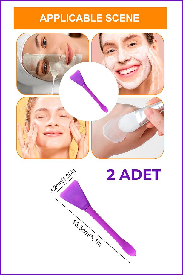 Silikon Maske Sürme Spatulası 2 Adet Yüz Maskesi Sürme Aparatı - 2