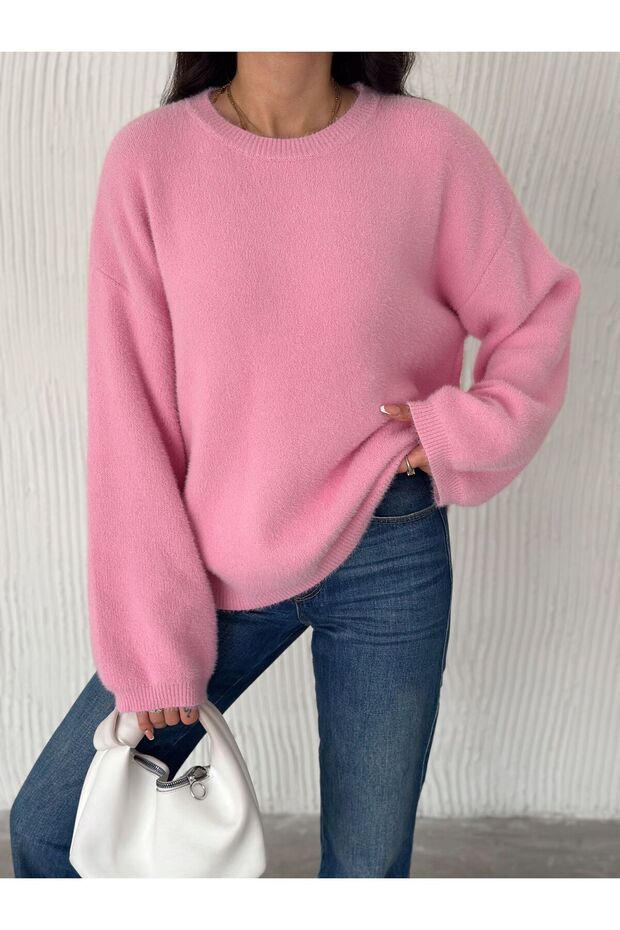 Oversize Kısa Sakallı Kalın Kazak - 5