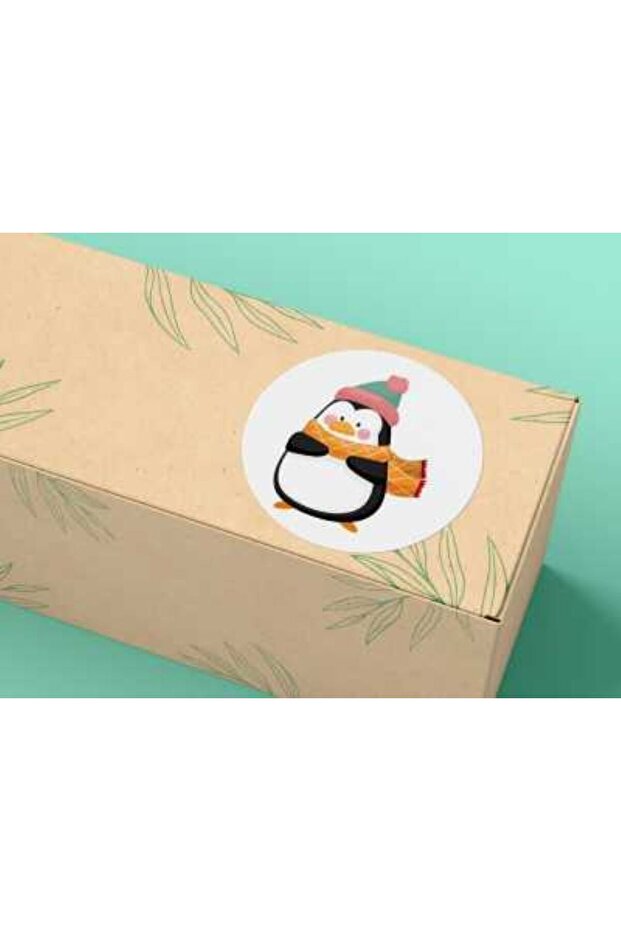 Cute Round Mat Sticker with Penguin Pattern - 4 Cm, 20 Pieces