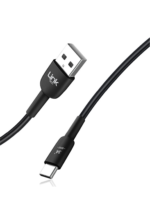 K601 Safe USB - iPh Lightning 3A Data ve Şarj Kablosu 1mt Siyah - 3