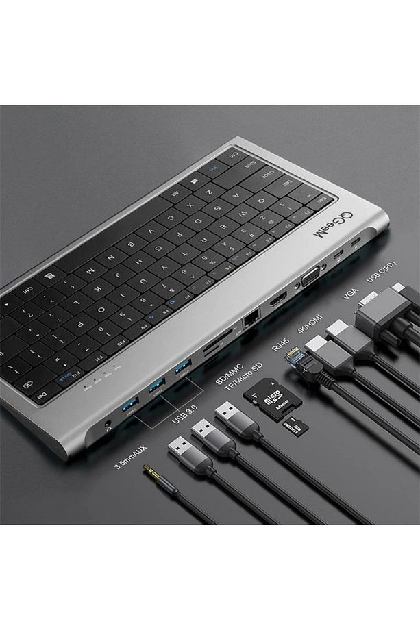 USB Çoğaltıcı USB-C Hub USB Çoklayıcı Dock Station HDMI VGA Ethernet Çevirici MacBook Hup - 1