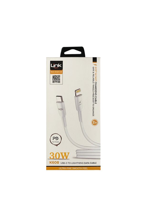 K608 Type-c To Iph Lightning 30w 2mt Şarj Kablosu Beyaz - 2