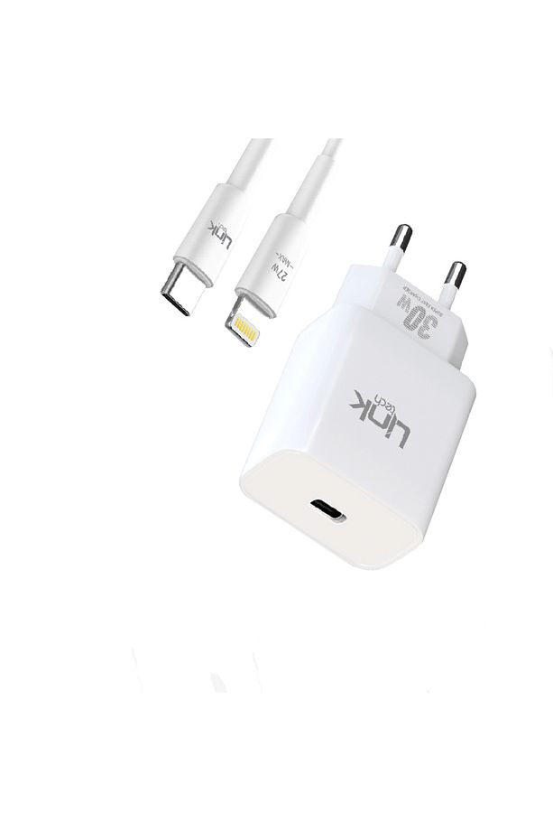 C214 30w Pd Type-c To Lightning Kablolu Hızlı Şarj Aleti Set Beyaz - 2