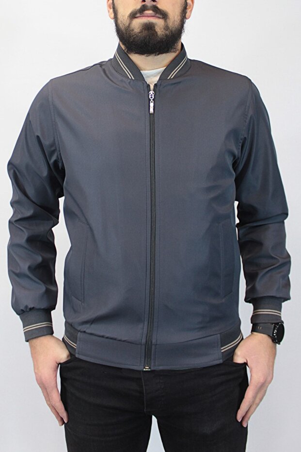 Men's Classic Collarless Seasonal Spring Bondit Gray Coat