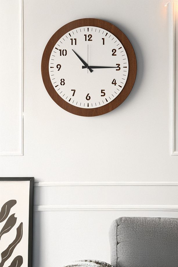 Dekoratif Yeni Modern Maia Ahşap Duvar Saati 48cm - 7