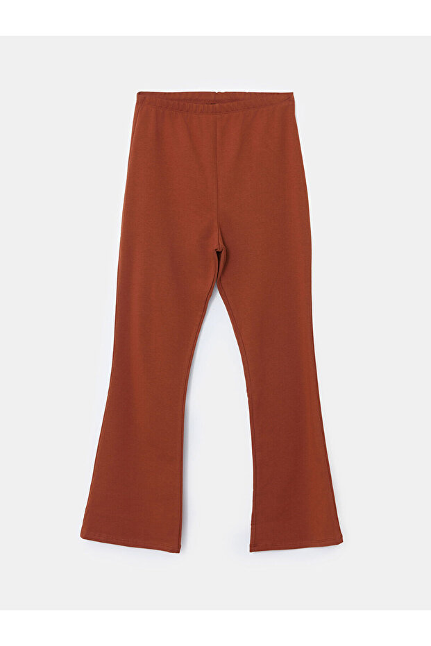 Lcw Kids Brown Elastic Waist Basic Girls' Leggings