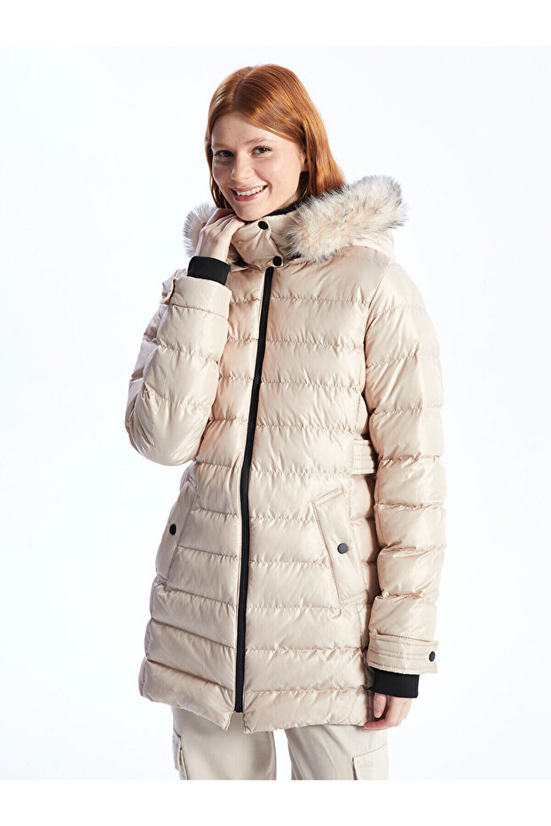 Women's Hooded Plain Puffer Coat