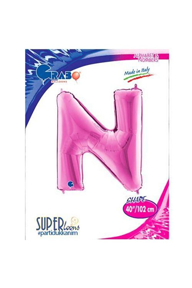 N - Letter Foil Balloon Pink (100 cm)