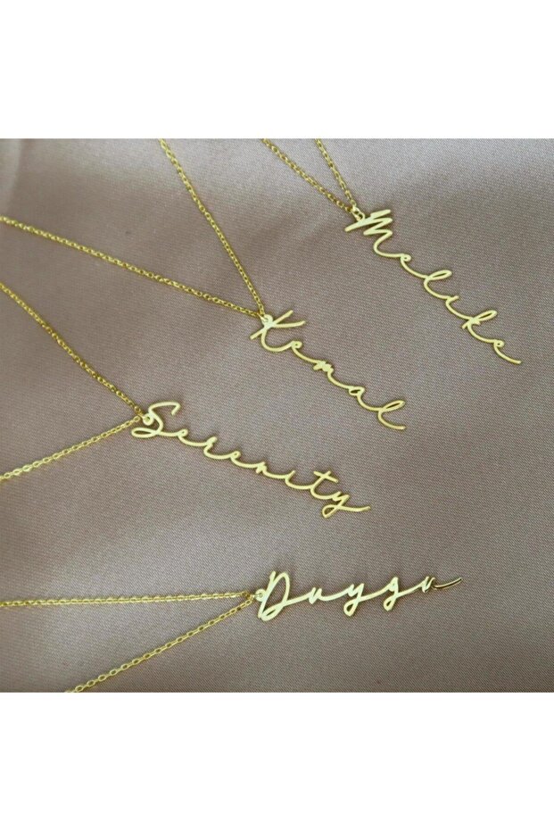 Dikey Isimli Trend Kolye - 3