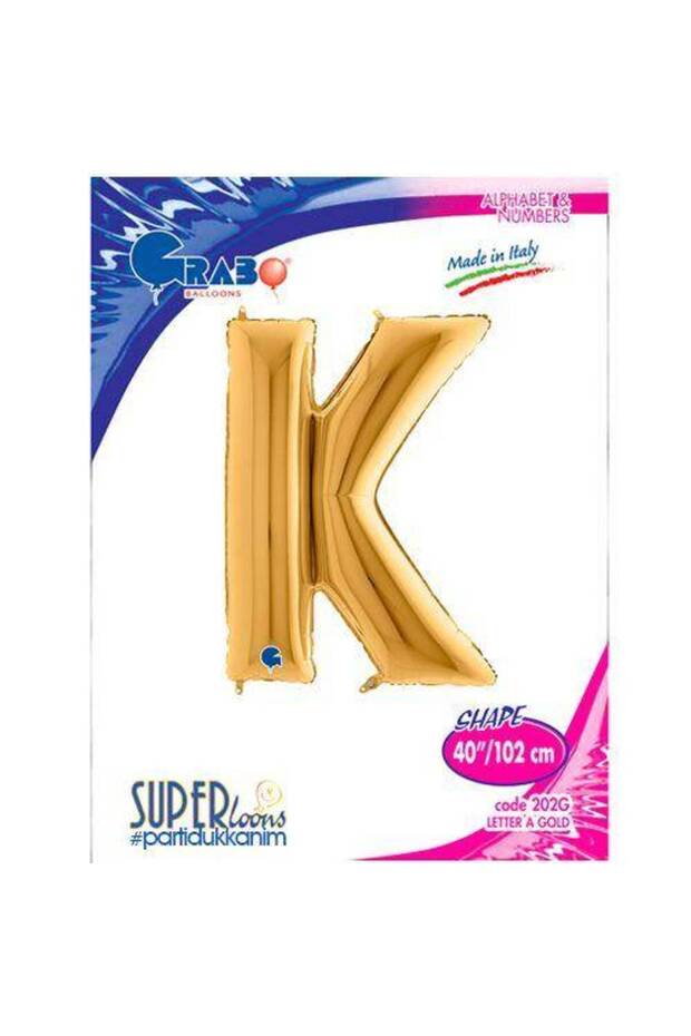 K - Letter Foil Balloon Gold (100 cm)
