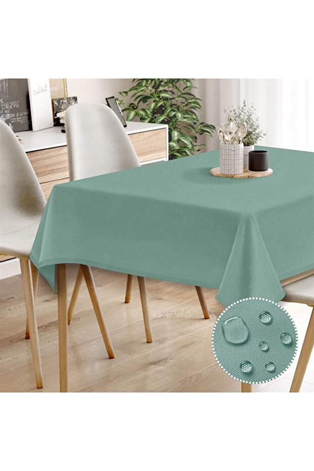Canvas Glass Green Liquid Proof Stain Resistant Table Cloth
