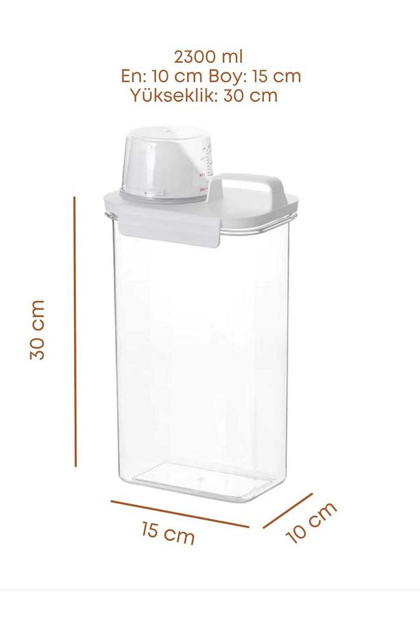 Sızdırmaz erzak-deterjan kabı 1adet 2300ml - 2