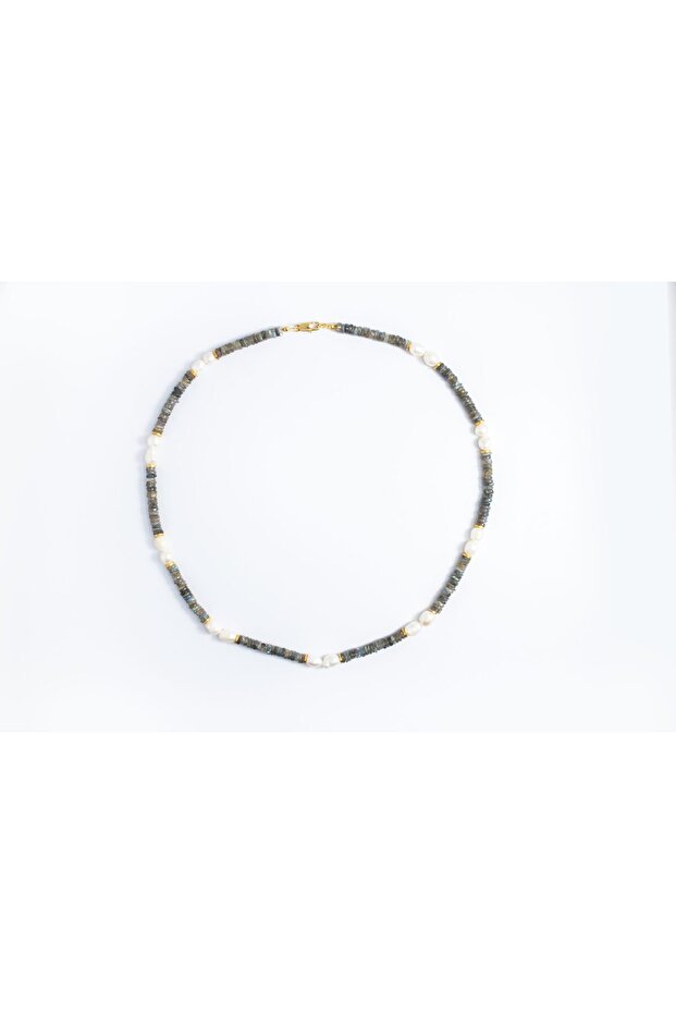 Labradonit Taşlı İnci Kolye - 2