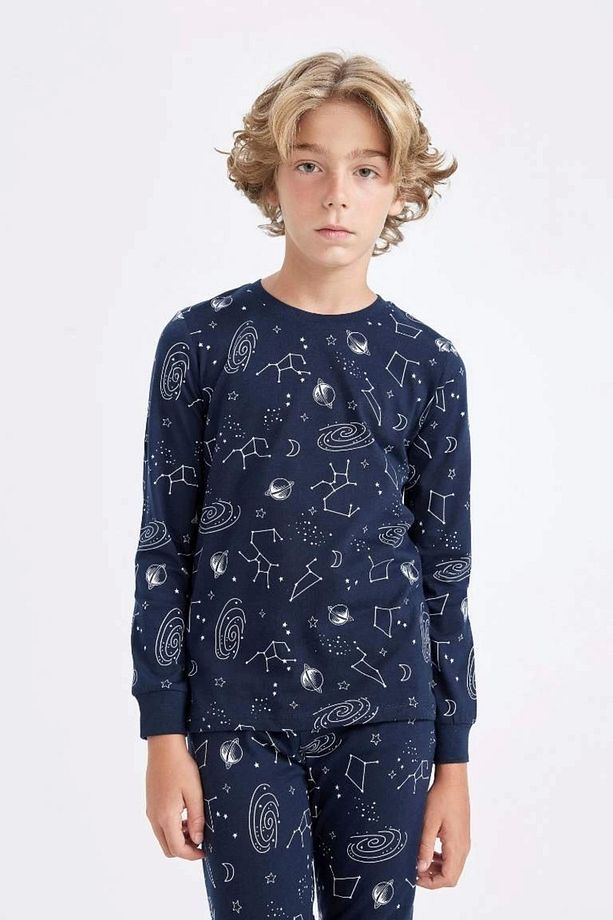 D2897 Desenli Uzun Kollu Pijama Takımı - 3