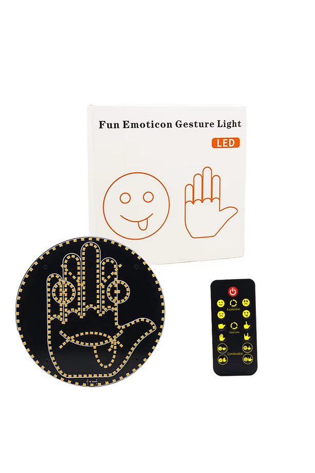Uzaktan Kumandalı El Orta Parmak  Gülen, Sinirli Yüz Led Araba Içi Led Emoji 12 MOD İTHAL - 2