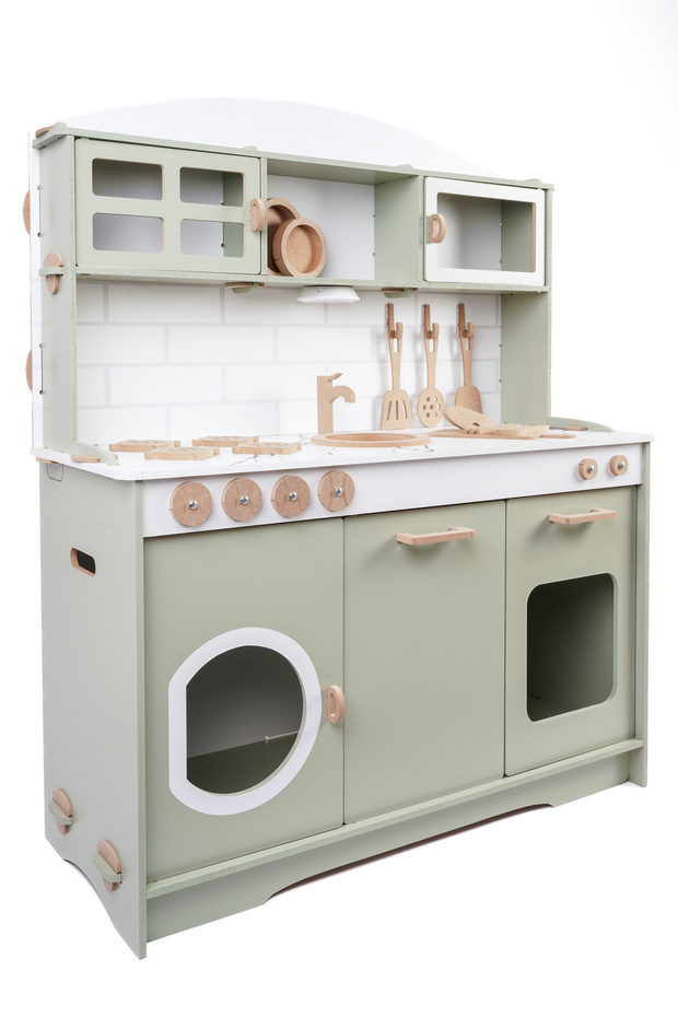 Wooden Large Kitchen 9 Piece Serving Set - 2