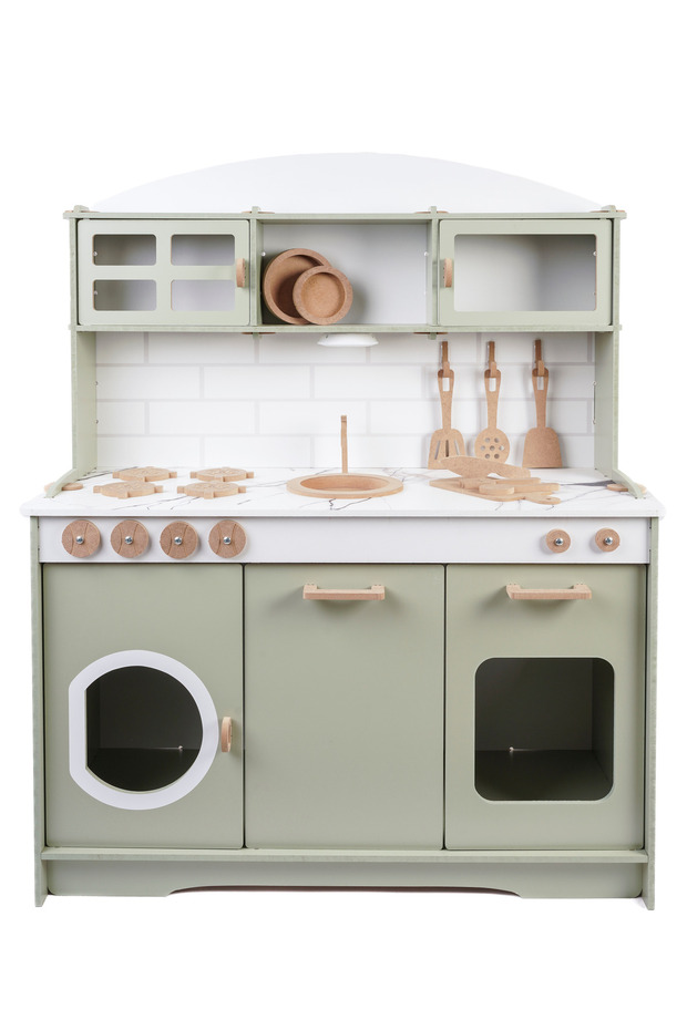 Wooden Large Kitchen 9 Piece Serving Set - 1