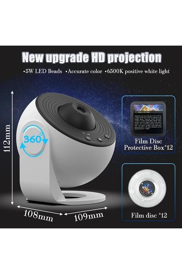 Galaxy Planetaryum Starry Projektör / 12 Diskli - 7