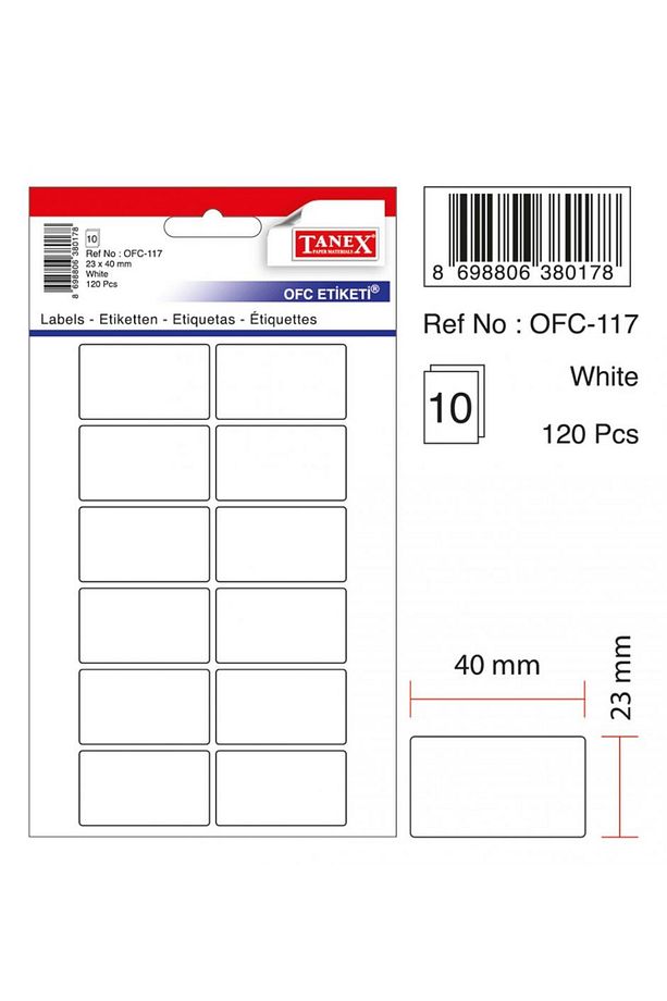 Beyaz Etiket Ölçü : 40×23 Mm Ofc-117 - 1