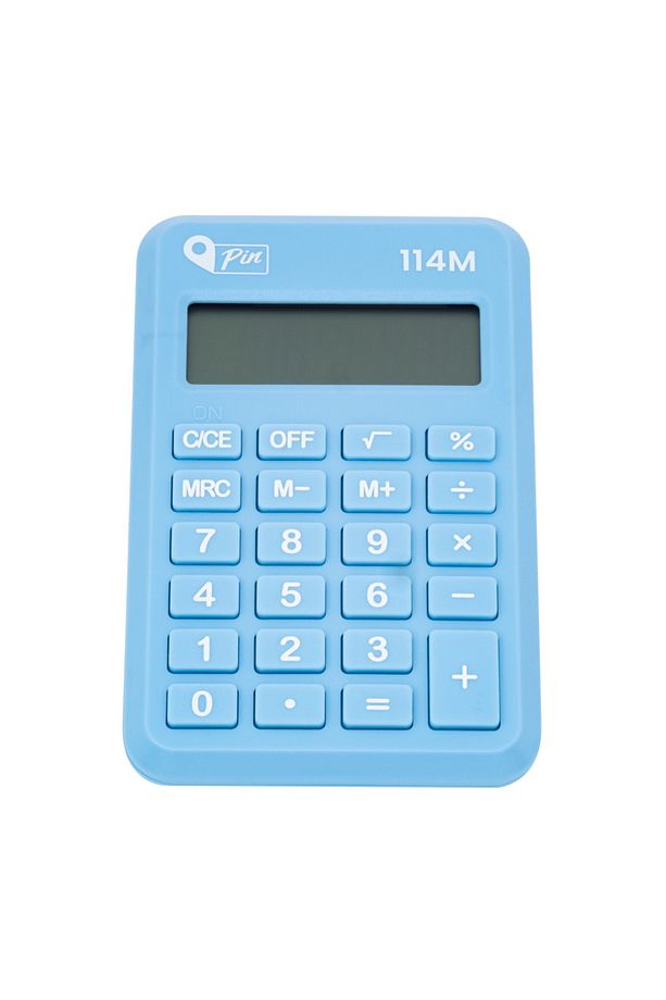 114mr 8 Hane Mavi Mini Hesap Makinesi Gke Cep Tipi - 1