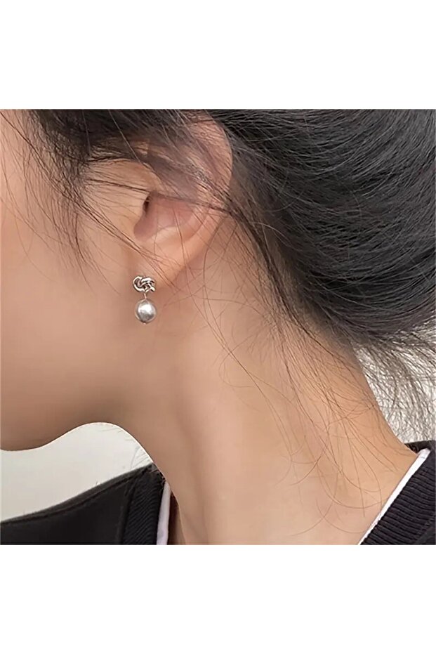 Minimal Düğüm İnci Küpe - 4