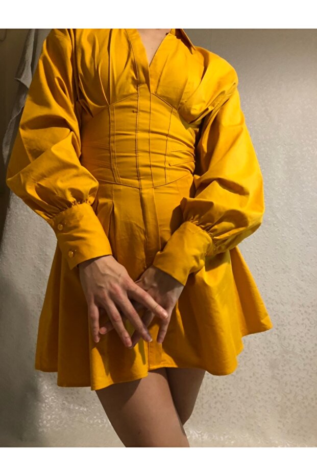 Korseli Mini Elbise - 4