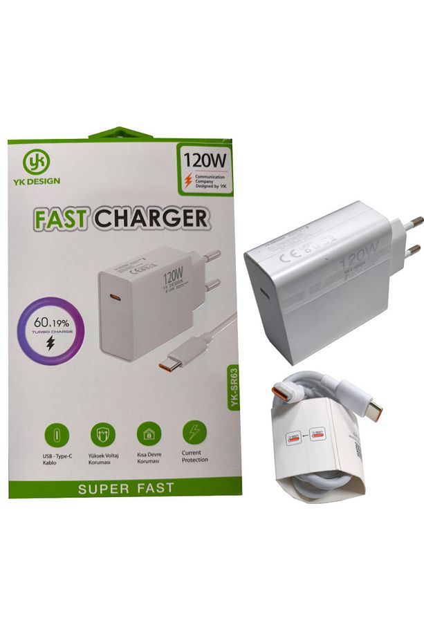 120w fast hızlı şarj kısa devre ve yüksek voltaj korumalı type c adaptör - 5