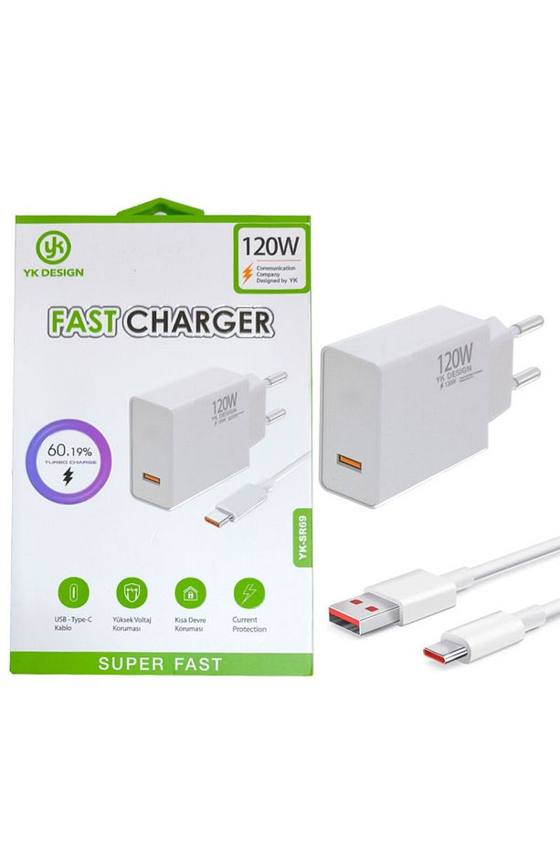 120w süper fast şarj adaptörü kısa devre ve yüksek voltaj korumalı adaptör - 5