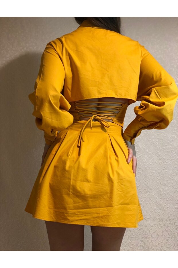 Korseli Mini Elbise - 5