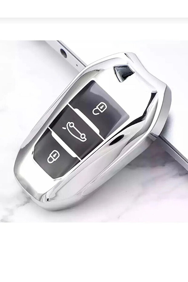 Citroen C3 C4 Cactus Picasso Aircross Jumpy Nano Key Case - Silver Black