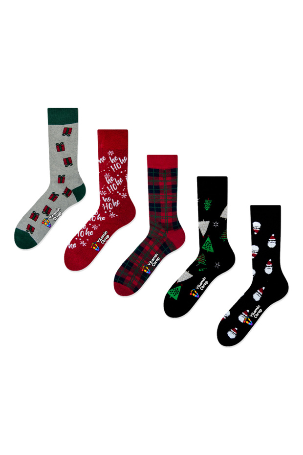 Set of 5 New Year's Colorful Towel Socks