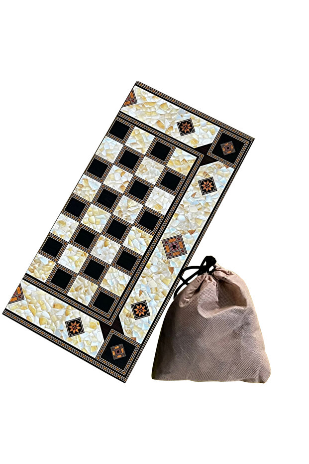 Marble Marble Patterned Coating Backgammon Medium Size 44 X 44 cm - 2