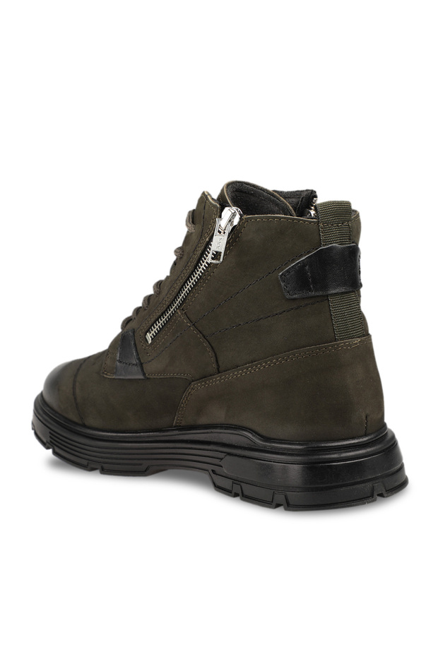 RENZO-G Erkek Deri Bot Haki - 2
