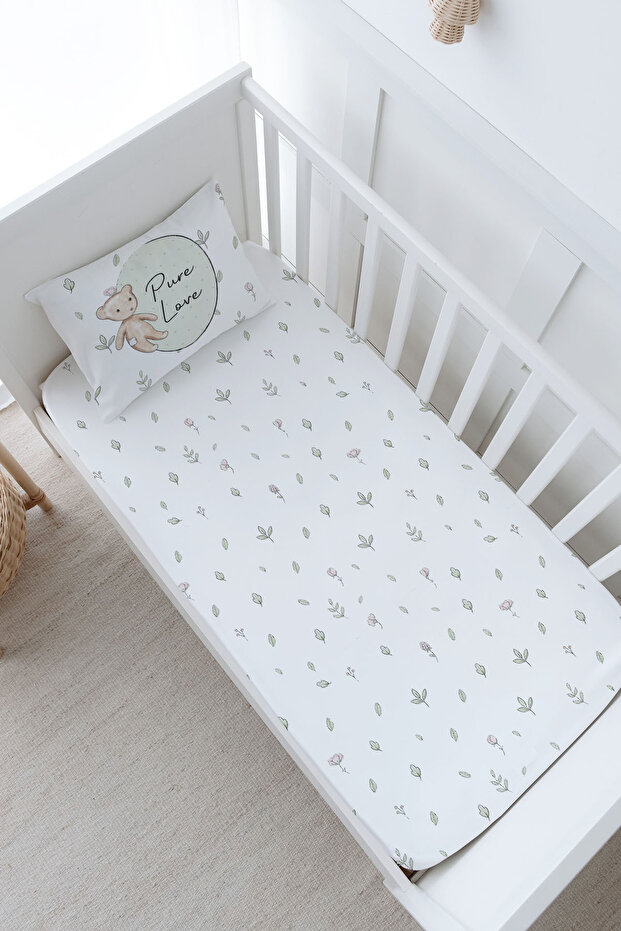 Mother's Side Crib Elastic Sheet Set (55X95) - for Baby Series - Retro Teddy Bear