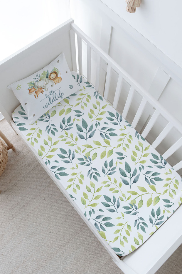 Baby Size Fitted Sheet Set - for Baby Series - Safari Animals