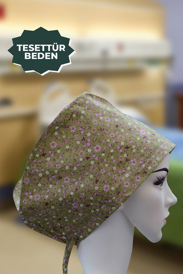Doktor Hemşire Aşçı Cerrahi Bone Hastane Anne Bone Iş Bandanası Pamuklu Kumaş Lastikli - 2